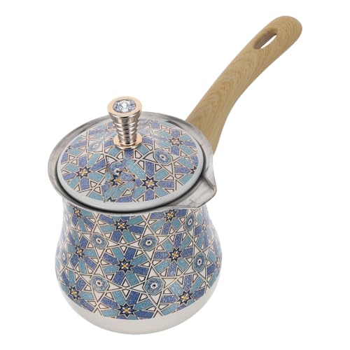 Warmhm Cafetière Turque Ibrik en Acier Inoxydable 720 Ml avec Poignée en Bois Compatible Induction et Gaz Chauffe Café Turc Rapide pour Usage Culinaire et Préparation de