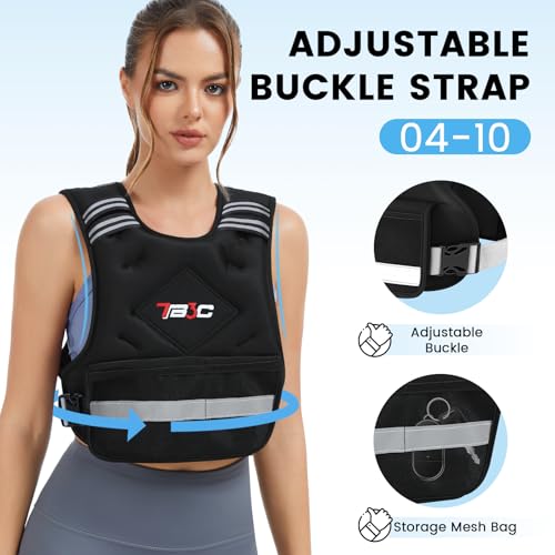 TB3C Adjustable Weighted Vest for Women - 04-10lb for Strength Training Body Weight Vest for Running Walking and Home Workouts Black by TB3C - Image 3