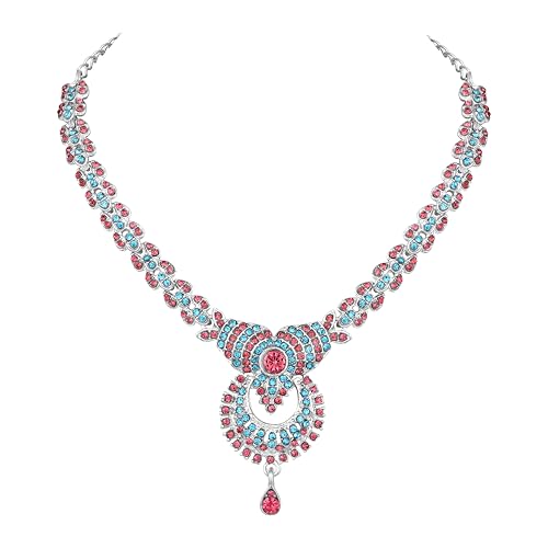 Image of Atasi International Delightful Rhodium Silver Plated Alloy Choker Necklace Set For Women
