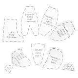 ULTECHNOVO メモリーベアテンプレート定規セット 10個 縫製テンプレート アクリル製スロット付きキルト定規 初心者向けキルティング用裁縫ツー