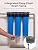 Purcooflow 3-Stage Whole House Water Filter System, Heavy Metal Reduction, 20x4.5 Inch, Includes PP, KDF & CTO Carbon Block, 1" NPT Brass Ports, Drain Valves & Install Kit