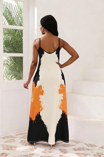Image of vunahzma Womens Casual Fashion Sleeveless Plus Size Loose Long Sexy Maxi Dress with Pockets
