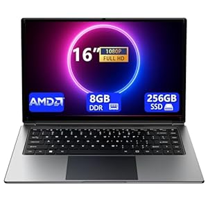 16-Zoll-Laptop,8GB DDR RAM, 256GB SSD tragbarer Laptop,erweiterbar auf 1 TB,AMD A9-9400 Radeon R5 Prozessor bis zu 3,2 GHz,9000-mAh-Akku,USB-3.0-Schnittstelle,Dual-Band-WLAN, Webcam, schlankes Laptops