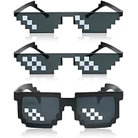 Confezione da 3] Thug Life Occhiali da sole, uomo donna vetro 8 bit pixel  mosaico puntelli foto giocattolo unisex occhiali da sole - nero, nero :  Amazon.it: Casa e cucina
