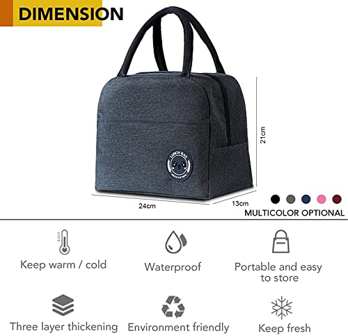 House-of-Quirk-Insulated-Lunch-Bags-Small-for-Women-Work-Student-Kids-to-School-Thermal-Cooler-Tote-Bag-Picnic-Organizer-Storage-Lunch-Box-Portable-and-Reusable-Dark-Blue-Nylon