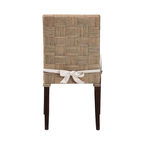 Bali & pari Fatima Natural Rattan Dining Chair with Cushion – Handwoven Wicker Side Chair with Basketweave Back and Seat, Coastal Boho Seating for Dining Room or Kitchen, Dining Height by bali & pari - Used condition - Image 4