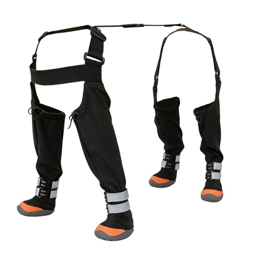 Bollisate Dog Boot Suspenders – justerbara vattentäta | justerbara hängselstövlar för små hundar med reflekterande remsa, för kallt väder snö vinter utomhus promenader tassar