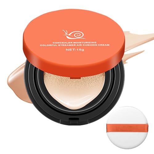CC Cream Cushion Foundation, correttore coprente, fondotinta idratante, impermeabile, durevole, crema CC per trucco impeccabile, finitura satinata, tono uniforme della pelle, tutti i tipi di pelle