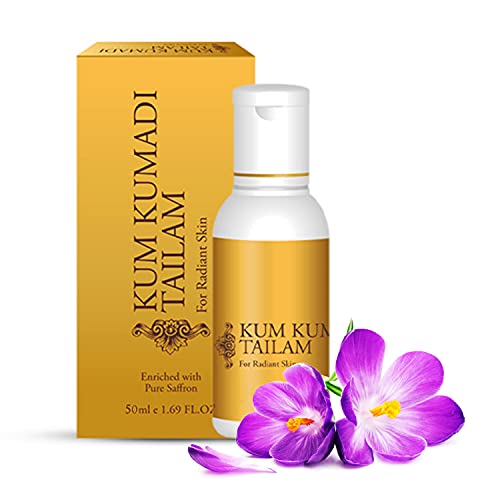 Ayurveda’s Natural & Pure Kumkumadi Oil Formulation For Face & Skin Controls Acne Rosacea Pimples & Radiant Skin Glow | Pure Saffron Enriched Natural Herbal Ingredient Made (50 ML)