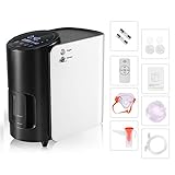Concentrador de oxígeno, Kacsoo 90% ± 3% Máquina de oxígeno ajustable de flujo de 1-7L / min de alta pureza con función de atomización, bajo nivel de ruido para uso doméstico y cuidado personal