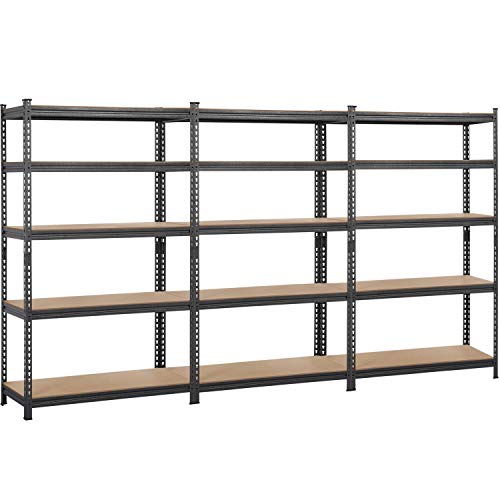 Topeakmart 5-Tier Shelving Unit Storage Rack Utility Rack Multipurpose Shelf for Home Kitchen Living Room Office 73.5 Height, 3 Packs