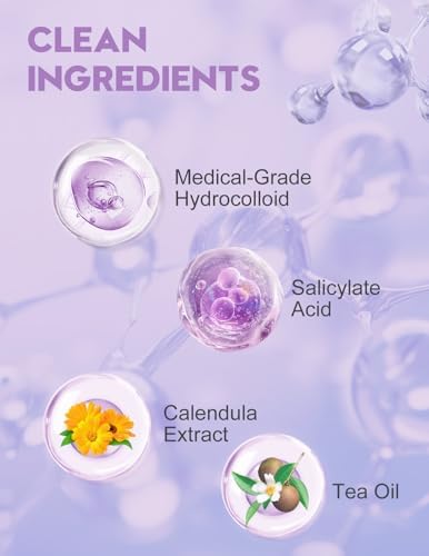 Hydrocolloid Patches for Face, 5 Sizes (8/10/12/14/16mm) - Invisible Round Blemish Patches, Fluid-Absorbing Spot Stickers for Precise Fit, Individually Wrapped, Travel-Friendly 108 Count Box - 5