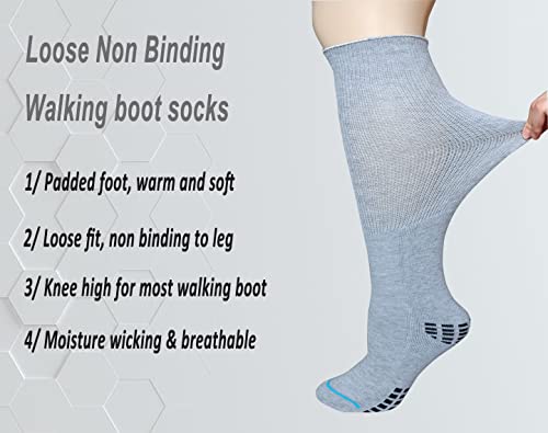 Coiyufux Extra Wide Socks For Bariatric Swollen Feet, Diabetic Socks For Men Women, Air Cast Walking Boot Socks Diabetes Socks For Edema Foot Ankle Leg #TOP3