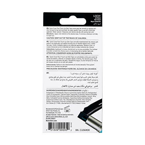 Red By Kiss Quick Cover Root Touch Up Stick Type Water-Resistant Temporary Gray Concealer Cover Up Brush For Hair And Beard (Jet Black) #TOP3