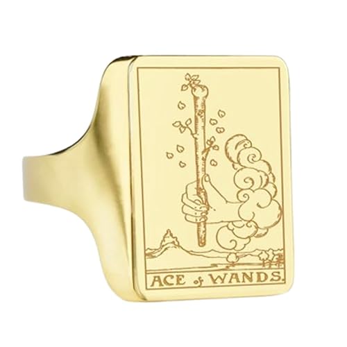 ace of wands tarot card ring| cartomancy jewelry| magic deck
