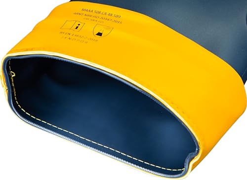 Vonder, Bota De Pvc Azul Com Polaina Amarela, Cano Médio, Sem Forro, 43/44