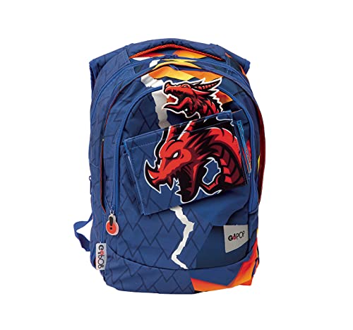Giochi Preziosi GOPOP 2022 Zaino Estensibile Round Dragon, per chi si sente forte, determinato e coraggioso, con schienale comfort back, tasca frontale e interna, maniglia in tessuto, GG9K9610