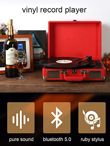 Tourne-Disque Vinyle Blutooth Valise Tourne-Disque Tourne-Disque rétro 2 Haut-parleurs stéréo intégrés Stylet Rubis… - Les Beatles, Paul McCartney, John Lennon, RIngo Starr, George Harrison Tourne-Disque Vinyle Blutooth Valise Tourne-Disque Tourne-Disque rétro 2 Haut-parleurs stéréo intégrés Stylet Rubis… – Image 3