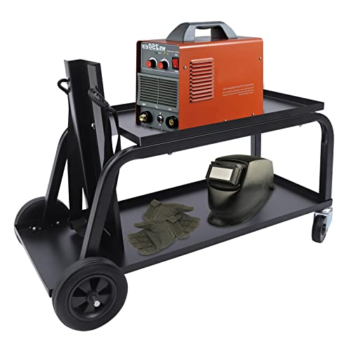 2-Tier Welding Tool Cart Welding Trolly Cart Welder Plasma Cutter Cart for Transporting and Storing Welding Accessories