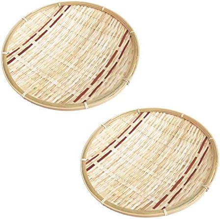 YINSHIU Bamboo Baskets Natural Color Storage Hampers Creative Vegetable Baskets for Bread BasketBamboo Fruit BowlWooden BowlSmall Wicker BasketShallow Wicker Basket