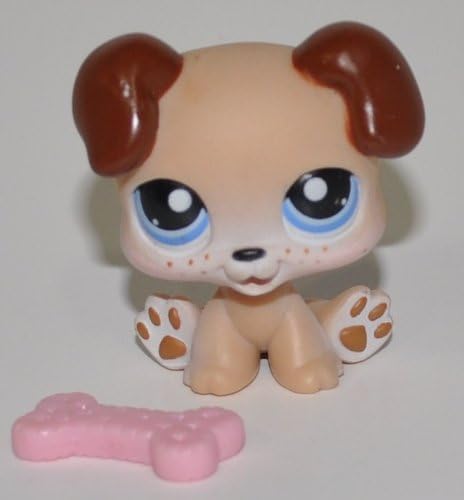 Puppy #143 (Tan, Blue Eyes) - Littlest Pet Shop (Retired) Collector Toy - LPS Collectible Replacement Single Figure - Loose (OOP Out of Package & Print)