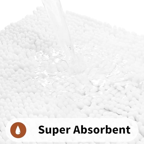 Yimobra Toilet Rugs U Shaped Washable - 24"x20" Non Slip Plush Contour Bath Rugs for Toilet - Super Soft Absorbent Quick Dry Toilet Mats for Bathroom,White by Yimobra - Used condition - Image 7