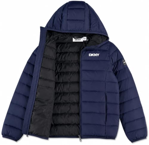 Image of DKNY Boys Winter Jacket, Midweight Puffer Coat, Weather Resistant, Hooded