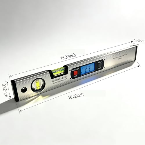 16.3 Inch Digital Level with Backlit LCD High-Precision Inclinometer (0.1° Accuracy), 360° Angle Finder with Magnetic Base & ABS/INC Modes for Construction, Woodworking, Metalworking by Liazonkj - Image 2