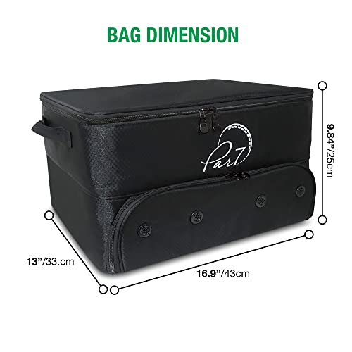 Par7 Golf Trunk Organizer - 2 Pair Shoes And Accessories Storage - Double Layer Storage Locker For Essentials - Waterproof And Durable Material - Foldable And Lightweight - Great Gift Idea For Golfers #TOP2