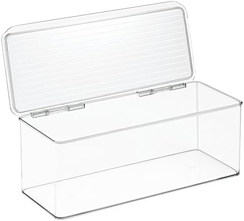 InterDesign 67230 Cabinet/Kitchen Binz Stackable Storage Container, Plastic Storage Boxes, Clear, Medium, 14 x 17 x 12.5 cm