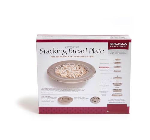 Broadman Church Supplies RemembranceWare Communion Stacking Bread Plate, Silver - Thumbnail 7