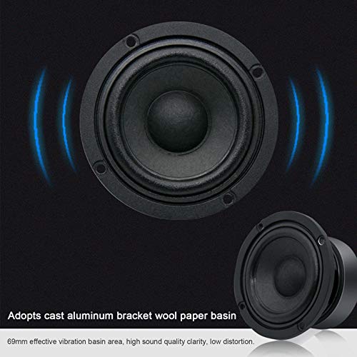 ZEYUAN Alto-falante Alto-falantes estéreo de 2.0 canais HiFi estéreo passivos com tapete antiderrapa