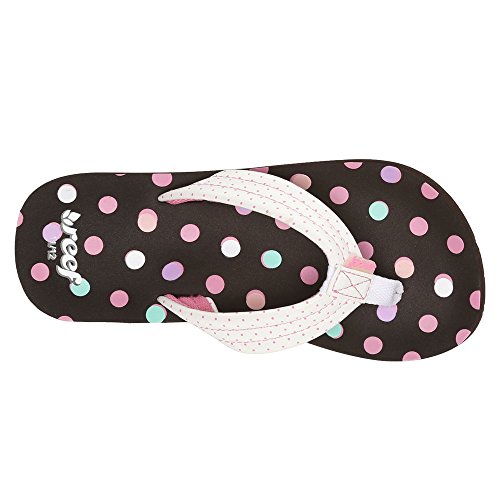 Reef Little Ahi Sandal (Infant/Toddler/Little Kid/Big Kid), Brown/White Dots, 3/4 M US Infant