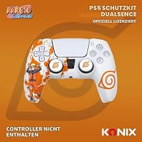 Konix Naruto Shippuden Schutzhülle für DualSense PS5 Controller - Silikon - Daumenstützen - Konoha und Naruto Motiv - Weiß – Ansicht 4