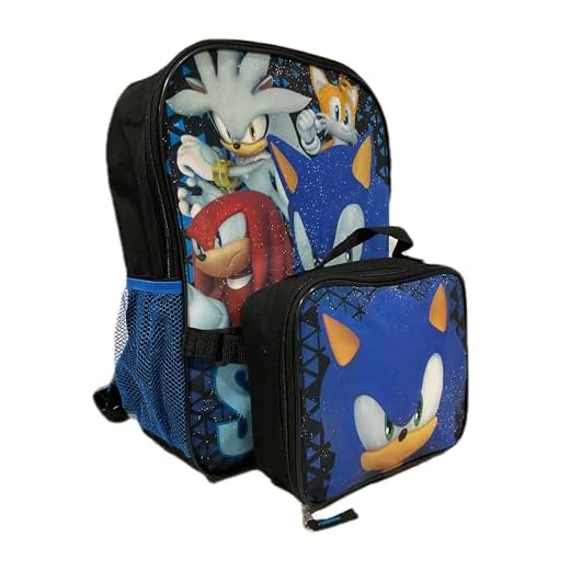 Sonic Full Size 16 Inch Backpack with Detachable Lunch Box