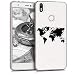 Produktbild kwmobile bq Aquaris X/X Pro Hülle - Handyhülle für bq Aquaris X/X Pro - Handy Case in Travel Umriss Design Schwarz Transparent