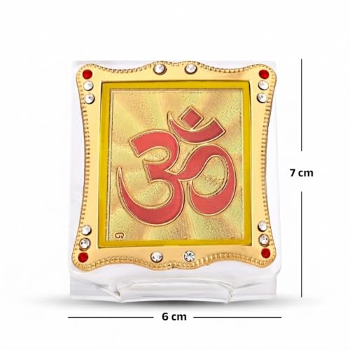 Image of Om Symbol Car Dashboard Idol, Religious Frame for Car, Home Temple, Office Decor | Divine Gift Item for Puja & Festive Occasions