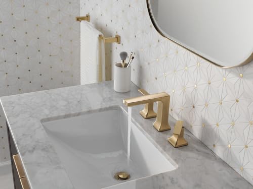 Delta Faucet Velum Widespread Bathroom Faucet 3 Hole, Gold Bathroom Sink Faucet, 2 Handle Bathroom Faucet, Bath Faucet, Pop-Up Drain Assembly, Champagne Bronze 3537LF-CZMPU by DELTA - Image 4
