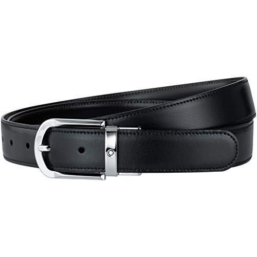 Montblanc 111080 Reversible Black/Brown Belt with Horseshoe Pin Buckle