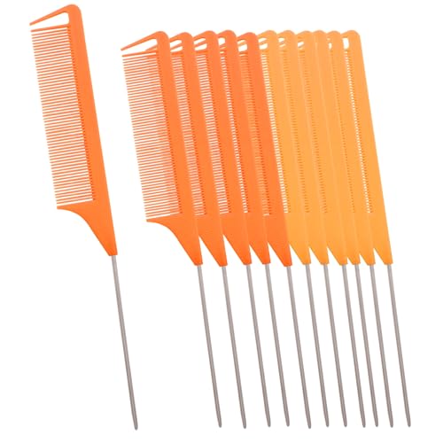 Set de 12 Peines Profesionales para Peinado Naranja y Dorado miniatura 5