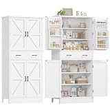 Farmhouse Pantry Cabinet, Tall Kitchen Storage...