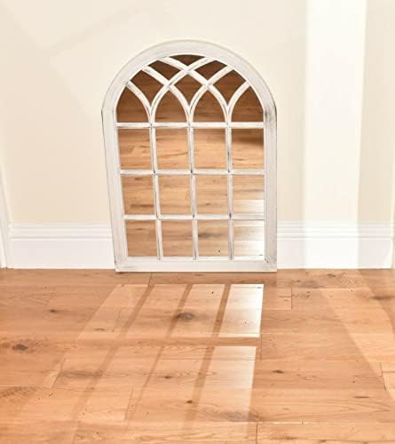 DEENZ White Rustic Soho Window Style Mirror Elegant Vintage Hallway Mirror 50.5X71X2.5Cm