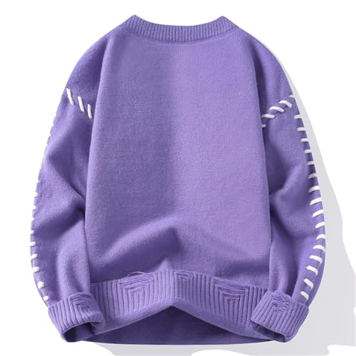 Men Crew Neck Loose Wool Pullovers Sweater Long Sleeve Casual Soft Warm Knit Jumper2