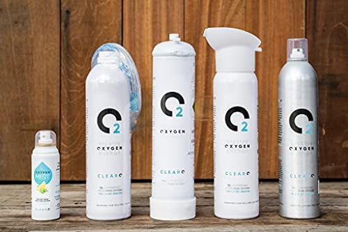 ClearO2 110L Oxygen Can with Valve, Mask and Tube | Pure Breathing Oxygen in a Lightweight Disposable Steel Canister | Made in Britain
