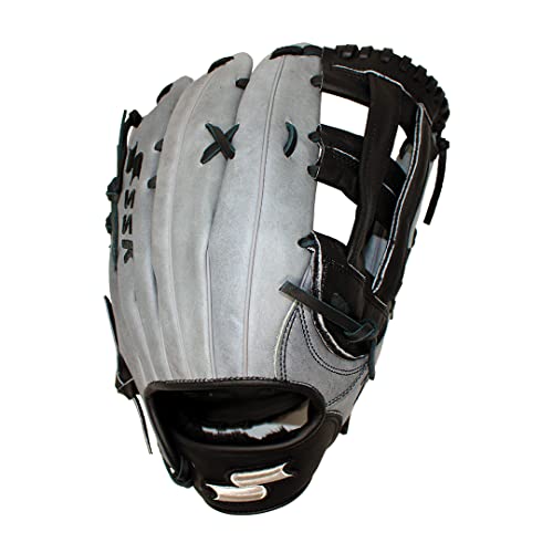 Ssk Z5 Craftsman Outfield Baseball Glove – Deep Pocket 12.25" - 12.5” - 12.75” – Right & Left Hand Throw (Grey/Black - H Web, 12.75" - Right Hand Throw) #TOP1