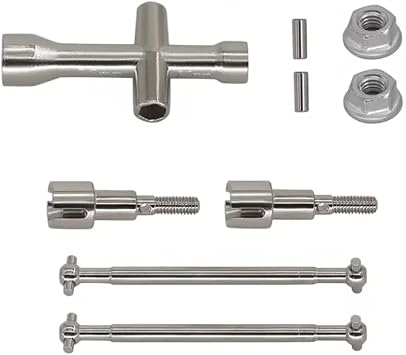 Brushless 16101 Pro 16102 Pro 16103 Pro Metal Drive Shaft Dogbone Upgrade Parts Compatible with 1 16 Scale RC Car Front Rear Axle Compatible with Various ModelsRear