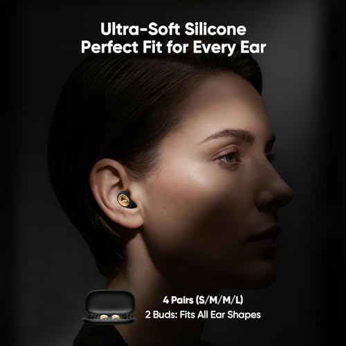 Ear Plugs for Sleeping, 45dB Ultra Soft Silicone Ear Plugs for Noise Reduction, Reusable Noise Cancelling Earplugs, 8-Pairs with Carrying Case for Side Sleep, Concert earplugs, Travel & Swimming - Thumbnail 4