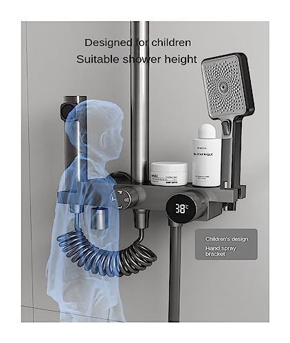 Ensemble de Douche en Laiton avec Écran Électronique de Température Eau