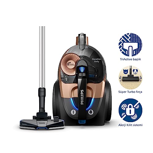 Philips Marathon Daily Toz Torbasız Süpürge PowerCyclone 8, Turbo Fırça, Siyah Ve Bakır: 9699₺
