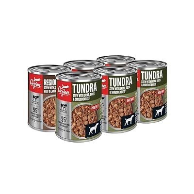 ORIJEN Premium Wet Dog Food Variety Pack: Regional Red + Tundra Recipes 12.8oz Cans (6 Count, 3 of Each)